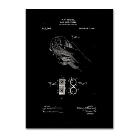 Trademark Fine Art Claire Doherty 'Baseball Curver Patent 1909 Black' Canvas Art, 35x47 CDO0163-C3547GG